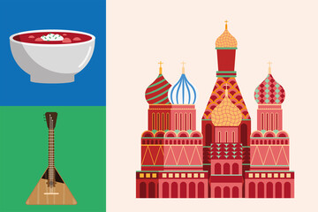 rusia country three icons