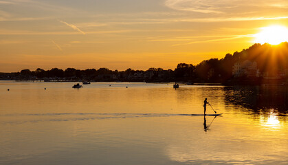 paddle board on a lake