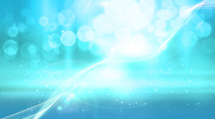 abstract blue background with bokeh and light