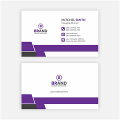 Professional minimalist business card design template, Creative and modern business card layout design