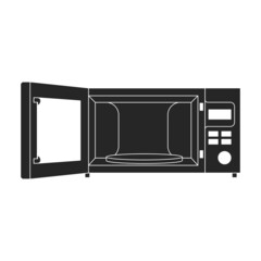 Microwave vector icon.Black vector icon isolated on white background microwave.