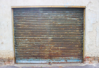 Old Grey Garage Door at a old house