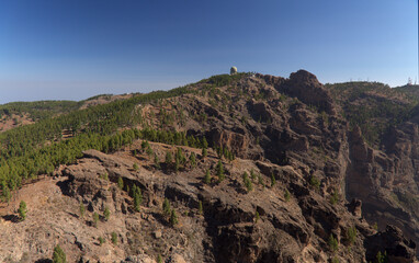 Fototapeta na wymiar Gran Canaria, central montainous part of the island, Las Cumbres, ie The Summits, landscapes around Pico de las Nieves, the highest point of the island 