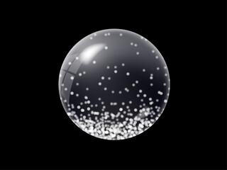 Christmas ball with 2022 year numbers and snowflakes inside.