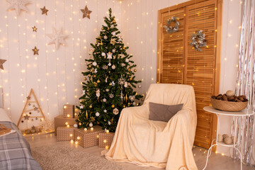 christmas tree in the room