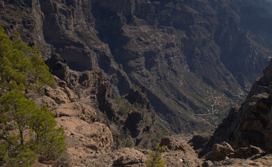 Gran Canaria, central montainous part of the island, Las Cumbres, ie The Summits, view from El...