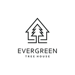 Simple House and Tree Logo Design

