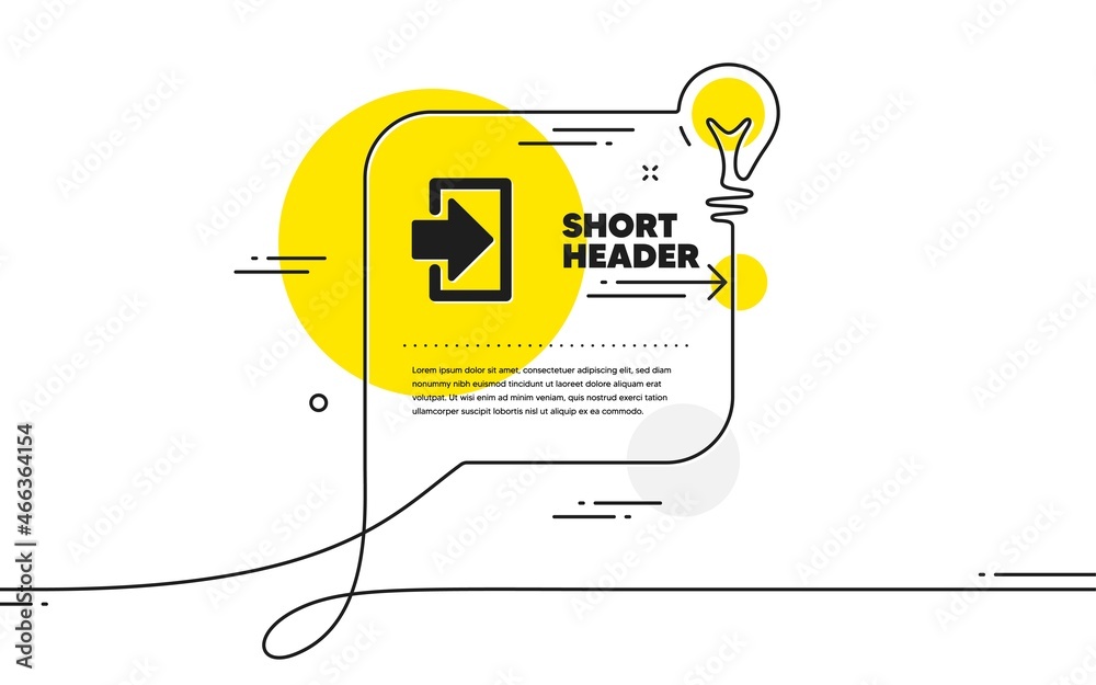Poster login arrow icon. continuous line idea chat bubble banner. sign in symbol. navigation pointer. login