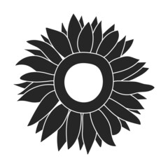 Sunflower vector icon.Black vector icon isolated on white background sunflower.