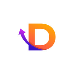 Initial Letter D Arrow Up Logo Symbol. Good for Company, Travel, Start up, Logistic and Graph Logos