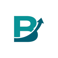 Initial Letter B Arrow Up Logo Symbol. Good for Company, Travel, Start up, Logistic and Graph Logos