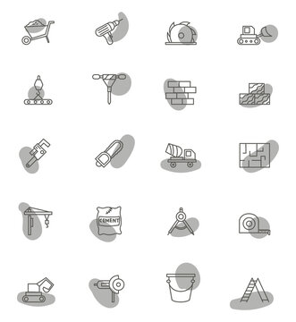 Construction tools, illustration, vector, on a white background.