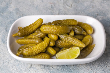 Gherkin, pickled cucumbers are delicious