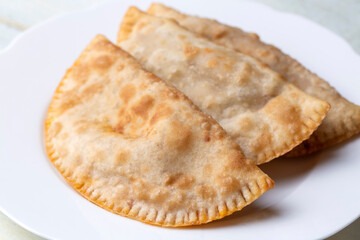 Traditional delicious Turkish foods,minced meat in savoury pastry (Turkish name; ci borek or cig borek)