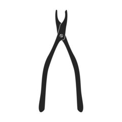 Forceps vector icon.Black vector icon isolated on white background forceps.