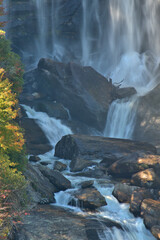 North Carolina Water Falls spraying the rocky landscape