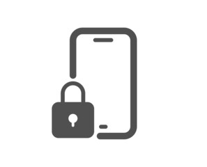Lock icon. Phone padlock sign. Security access symbol. Classic flat style. Quality design element. Simple lock icon. Vector