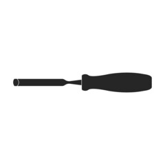 Chisel vector black icon. Vector illustration carving tool on white background. Isolated black illustration icon chisel.