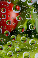 Water Drops on glass Macro