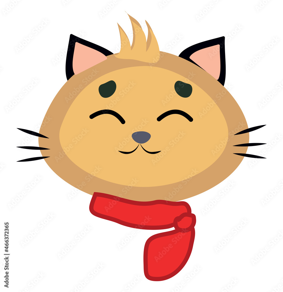 Canvas Prints Funny cat, illustration, vector, on a white background.