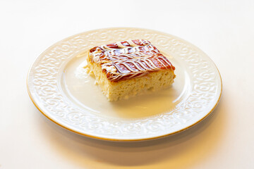 Dessert with caramel