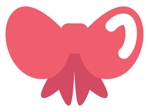 Pink Birthday Bow, Illustration, Vector, On A White Background.