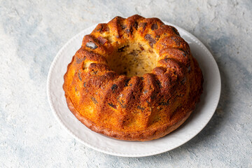 Delicious dried fruit cake sliced. dried fruitcake. Concept cake delicious, homemade.
