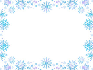 雪の結晶のイラストフレーム