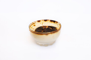 Baked rice pudding in a glass bowl, Turkish dessert