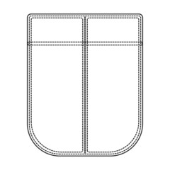 Pocket vector icon.Outline vector icon isolated on white background pocket.