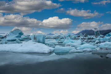 Detail of the frozen Jokursarlon lake among giant ice, iceland