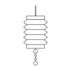 Lantern of chinese outline vector icon.Outline vector illustration red lamp. Isolated illustration of red lantern chinese icon on white background.