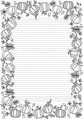 Fototapeta premium Stationery template with pumpkins decor 