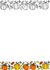 Obraz premium Stationery template with pumpkins decor 