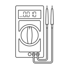 Multimeter vector icon.Outline vector icon isolated on white background multimeter.