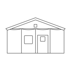 Tent vector icon.Outline vector icon isolated on white background tent.