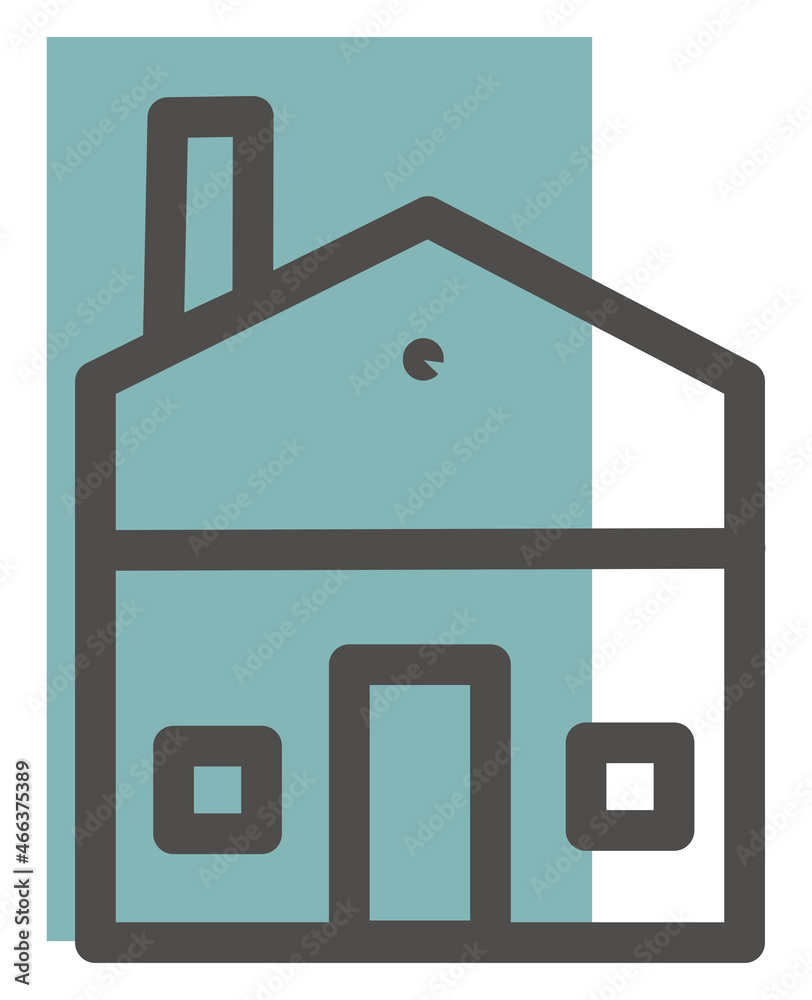 Wall mural Craftsman home, illustration, vector, on a white background.