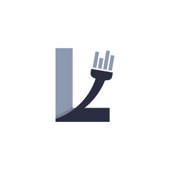 Letter L Brush and Paint with Minimalist Design Style