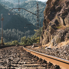 railway in the mountains in Ribeira Sacra, Ourense