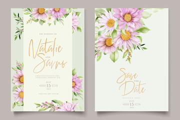 hand drawn daisy floral card set