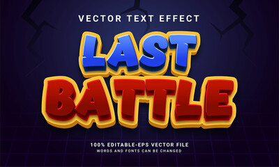 Last battle 3D text effect, editable text style and suitable for game assets