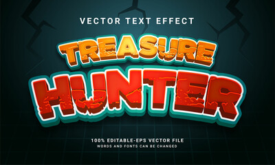 Treasure hunter 3D text effect, editable text style and suitable for game assets