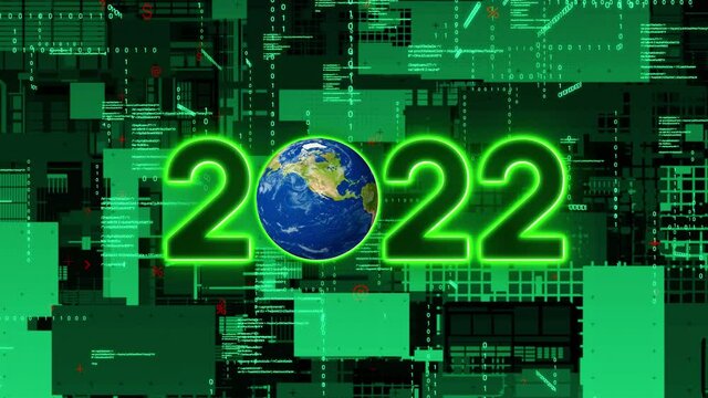 2022年イメージ　年号と地球　グローバルネットワーク