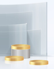 Abstract vector rendering 3d shape for cosmetic products display cosmetic fashion product