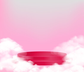 Abstract vector rendering 3d shape for cosmetic products display cosmetic fashion product