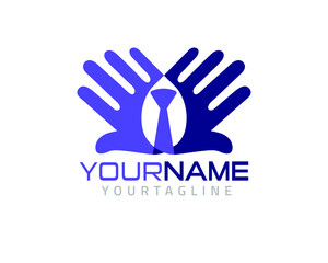 Hands Recruitment logo designed for business and human resources sales, fully customized.