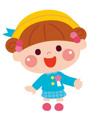 入園式の女の子のイラスト素材