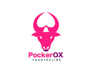 Pocker OX a trading ox bull logo designed for trading and financial marketplaces