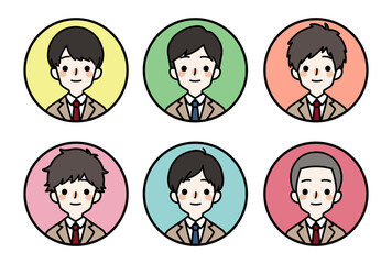 人物アイコンセット_男子高生