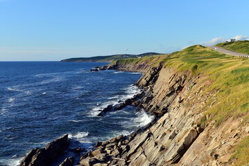 Fototapeta na wymiar The rugged coast of the world famous Cabot Trail in Cape Breton, Nova Scotia, Canada